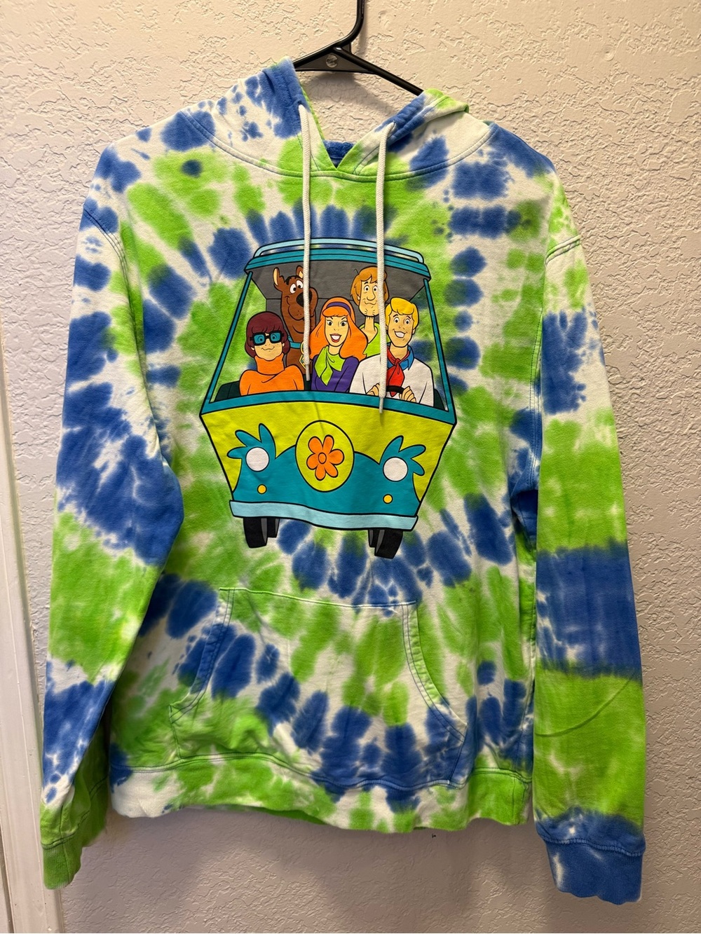 Scooby-Doo Tie-Dye Pullover Hoodie - Blue & Green